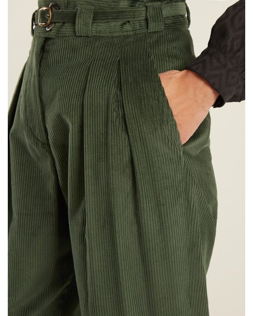 A.P.C. Joan High-rise Corduroy Trousers in Green
