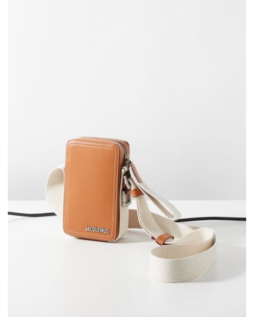 Jacquemus Cuerda Leather Crossbody Bag in White for Men Lyst