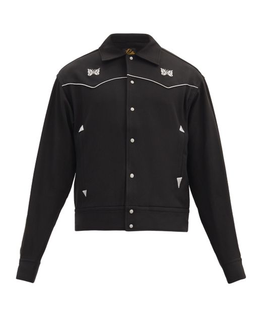 Butterfly embroidered lightweight twill cargo jacket sale