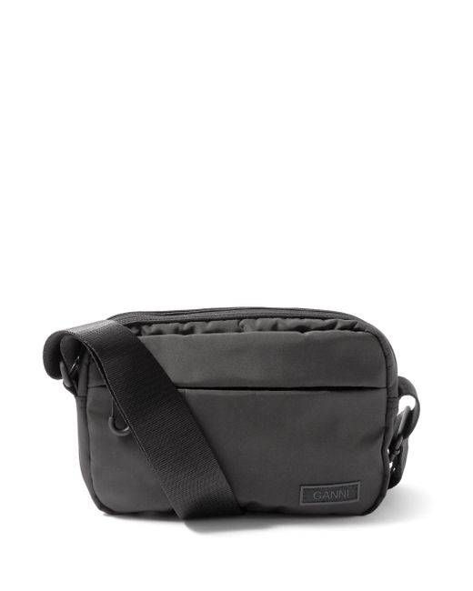 Ganni Quilted Recycledfibre Crossbody Bag in Black Lyst
