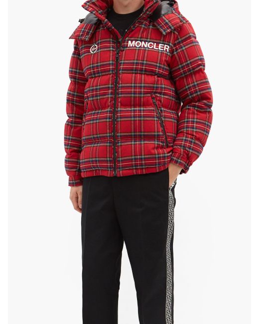 7 MONCLER FRAGMENT Mayak Oversized Tartan-flannel Quilted Down Jacket in  Red for Men | Lyst