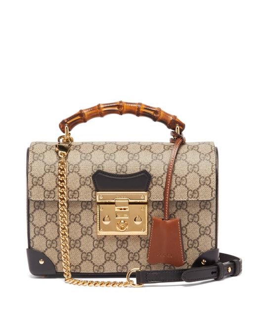 gucci padlock bamboo shoulder bag