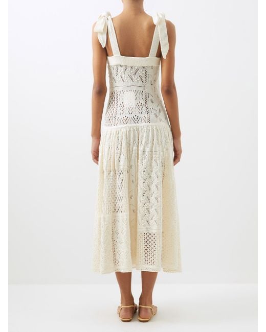 Zimmermann Anneke Patchwork Knit Dress in Cream (Natural) Lyst