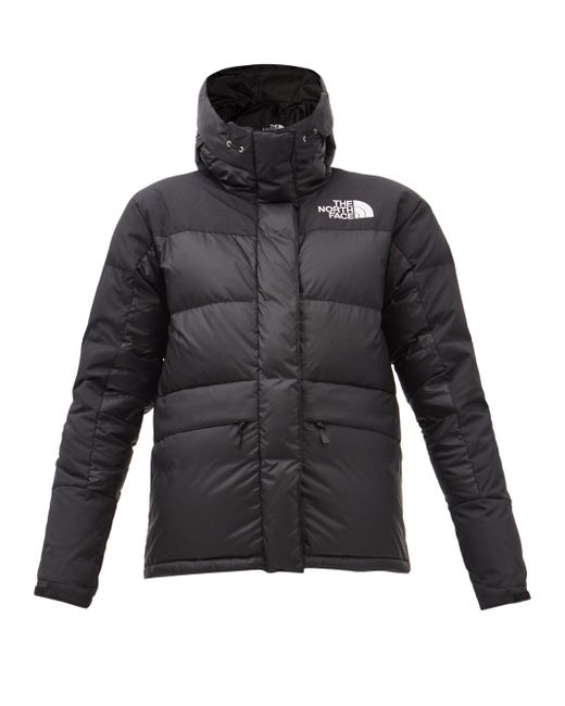 The North Face Himalayan Hooded Quilted Down Jacket in Black | Lyst