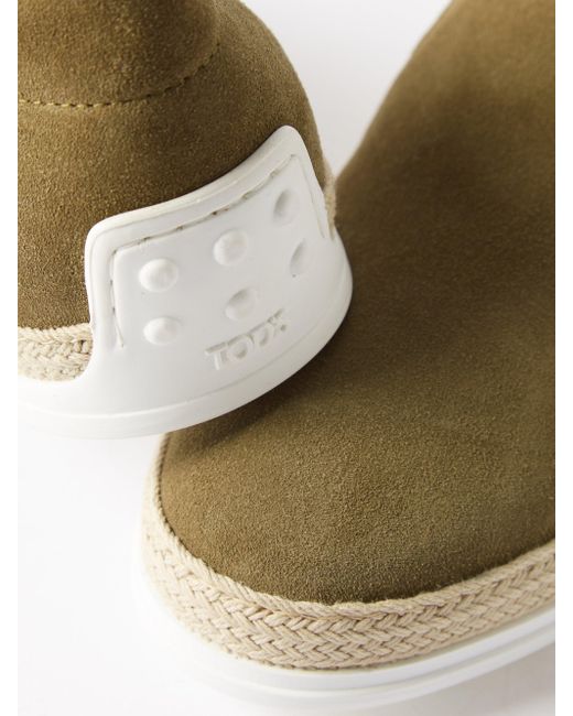 Green Tods Suede Slip-on Espadrilles in Khaki Mens Shoes Slip-on shoes Espadrille shoes and sandals for Men 