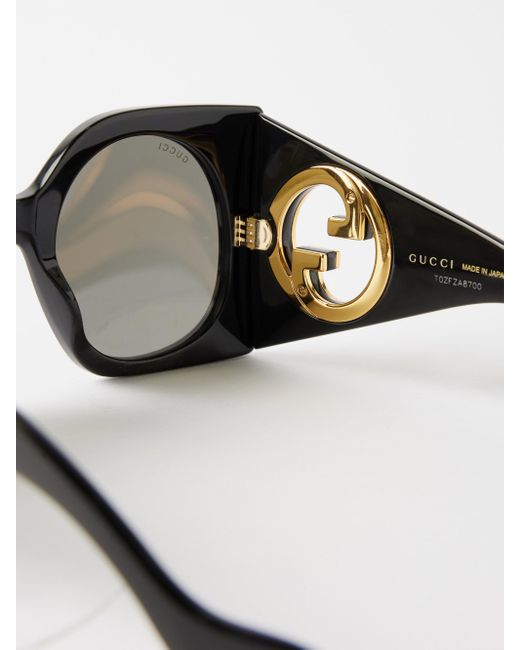 Gucci Black Oversized Square Acetate Sunglasses