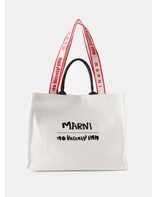 Marni X No Vacancy Inn Bey Canvas Tote Bag in White for Men | Lyst Canada