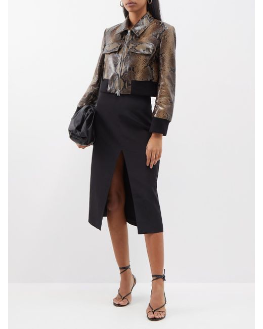Snakeskin cropped hotsell jacket