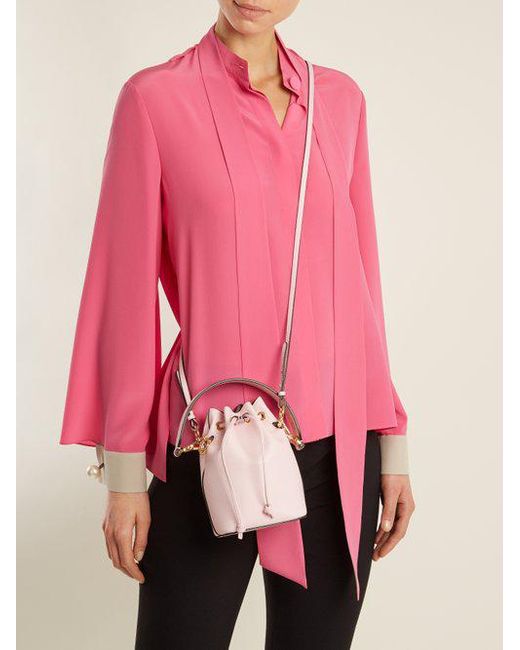 Fendi Pink Leather Mini Mon Tresor Shoulder Bag Fendi