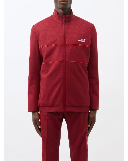 Martine Rose Logo-jacquard Piped Wool Track Jacket in Red for Men | Lyst