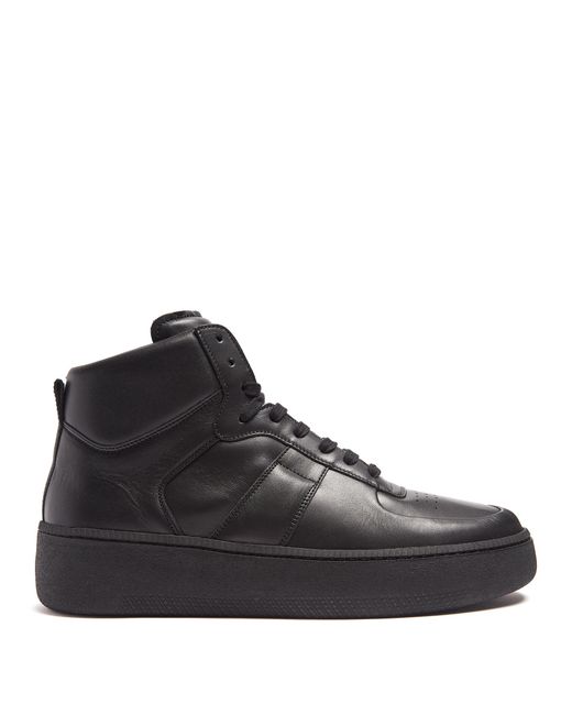 Maison Margiela Mm1 High-top Leather Trainers in Black for Men | Lyst