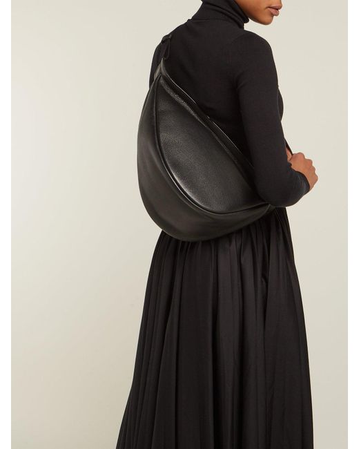 The Row 'slouchy Banana' Large Leather Bag in Black