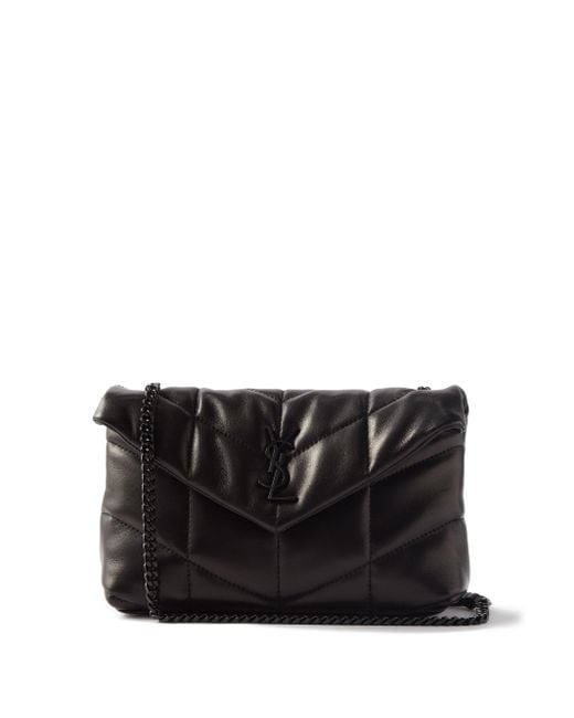 Saint Laurent Puffer Mini Quilted-leather Cross-body Bag in Black - Lyst