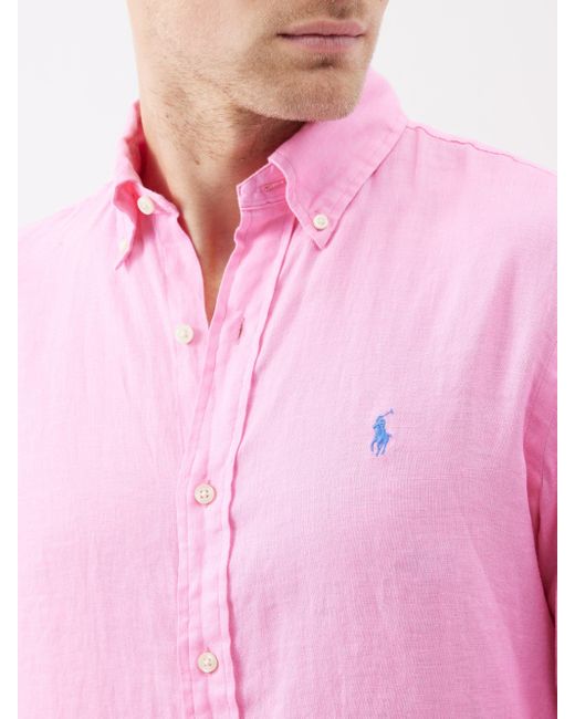 Chemise ralph lauren homme rose rayé hot sale