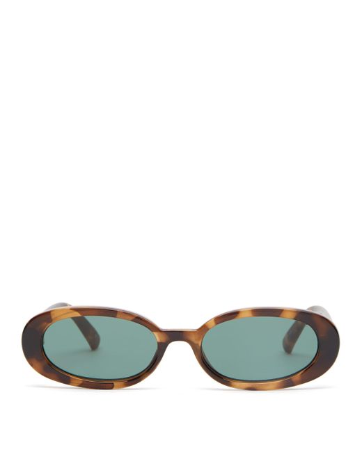 Le Specs Outta Love Oval Tortoiseshell-acetate Sunglasses in Brown - Lyst