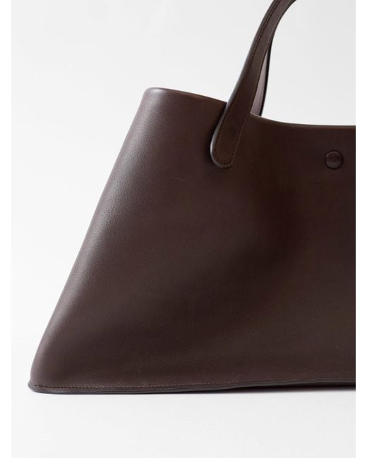 The Row Idaho Leather Bag in Brown Lyst