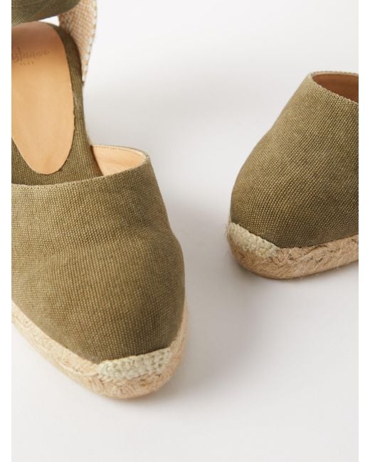 Casta er Carina 30 Canvas Jute Espadrille Wedges in Metallic Lyst