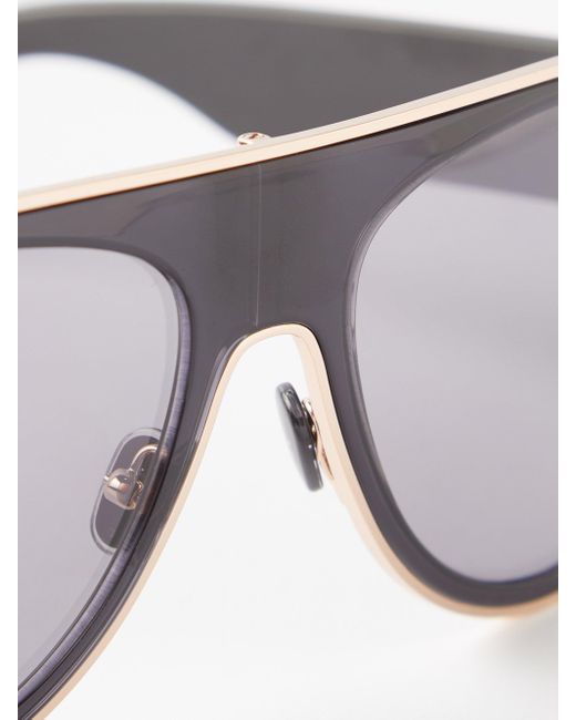 Tom Ford Black Lyle Oversized Aviator Acetate Sunglasses