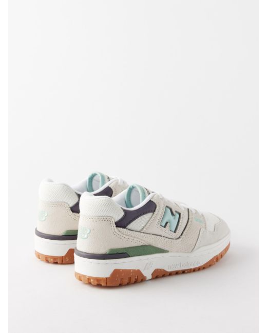 New Balance 550 Suede And Mesh Trainers in White Lyst