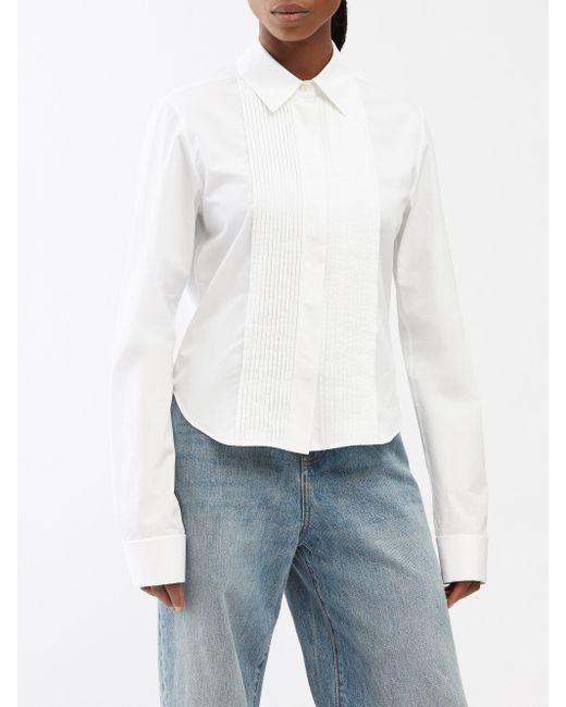Loewe White Pintuck Pleated Cotton-poplin Shirt