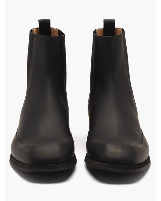 The Row Garden Rubber And Leather Chelsea Boots in Black | Lyst