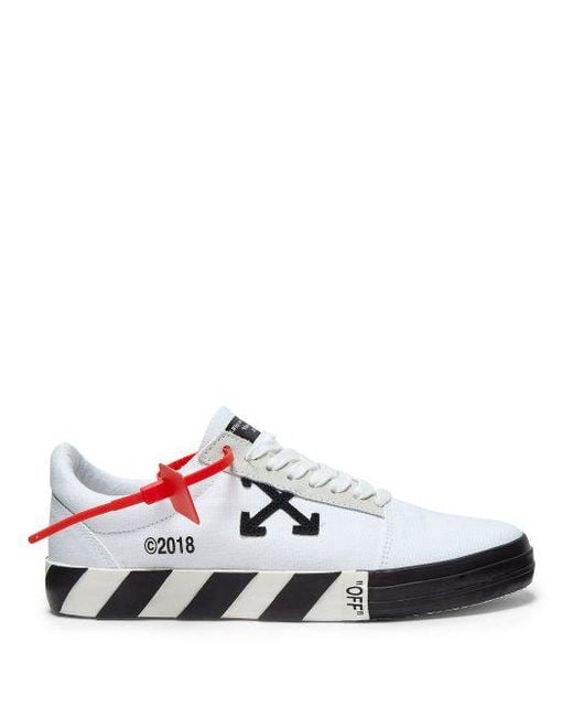 Off-White c/o Virgil Abloh Vulc Low-top Canvas Trainers in White for Men |  Lyst