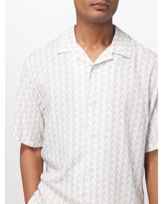 Rag & Bone White Avery Printed Poplin Shirt for men