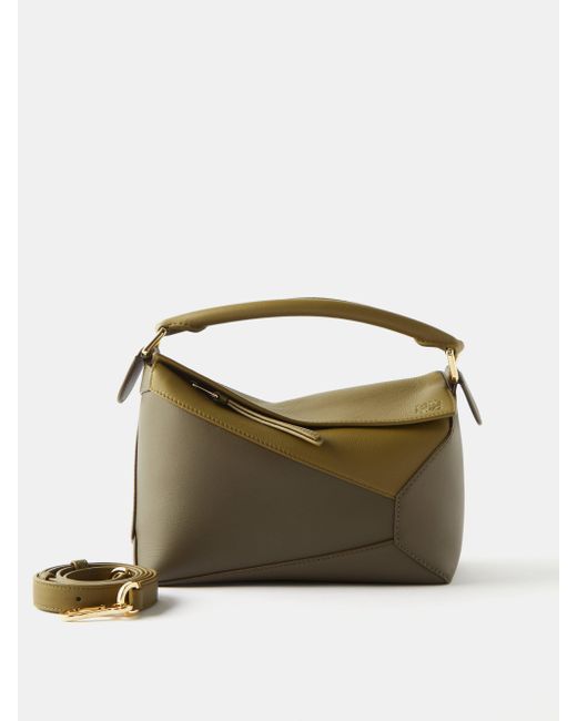 Loewe Puzzle Small Leather Crossbody Bag in Green Lyst