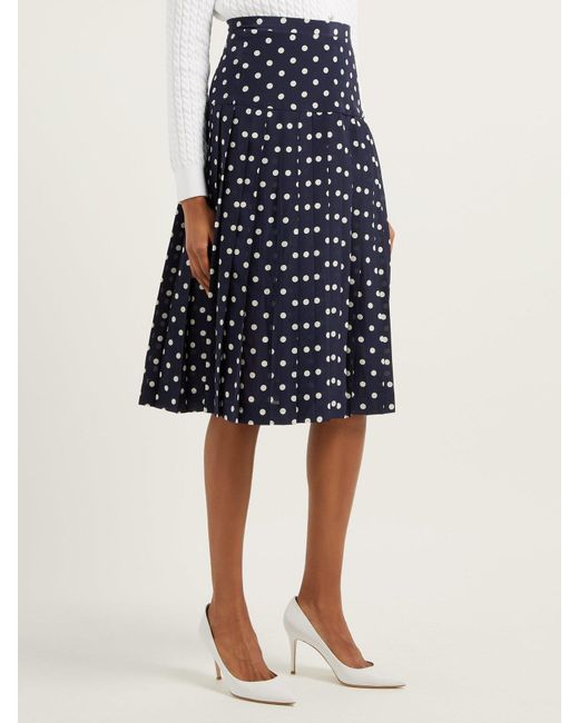 Alessandra Rich Silk Polka Dot Pleated 