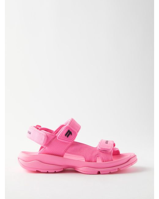 Balenciaga Rubber Tourist Velcro Sandals in Pink | Lyst
