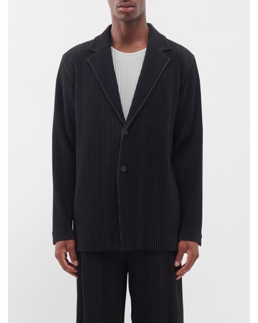 Homme Plissé Issey Miyake Technical-pleated Single-breasted Blazer in ...