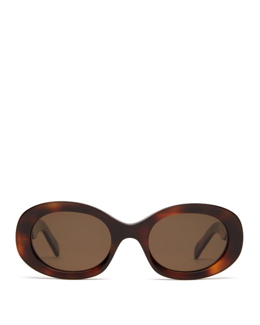 Celine Oval Tortoiseshell-acetate Sunglasses in Brown | Lyst
