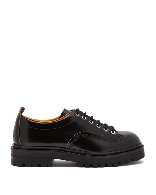 Marni Raised-sole Leather Derby Shoes in Black for Men | Lyst Canada