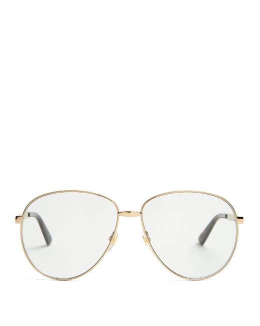 gucci aviator metal glasses with web