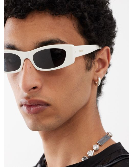 CELINE HOMME Rectangle-Frame Acetate Sunglasses for Men