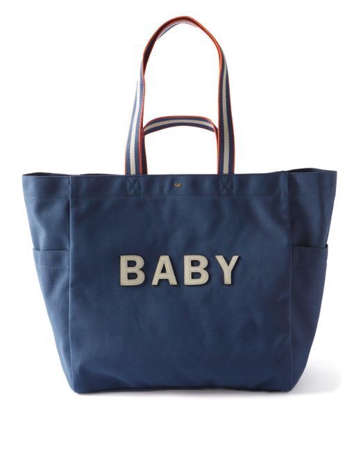 Anya Hindmarch Baby Recycled Canvas Tote Bag in Blue Lyst