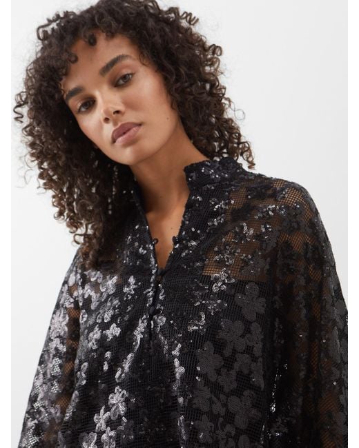 La Vie Style House Sequinned Mini Kaftan in Black Lyst