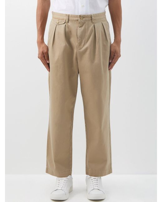 Polo Ralph Lauren Whitman Pleated Cotton-twill Chinos in Beige (Natural ...