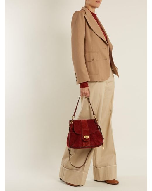 Chlo Lexa Small Suede Shoulder Bag in Red Lyst