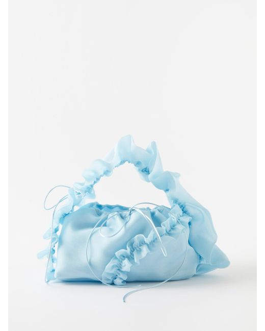 Cecilie Bahnsen Umi Ruffled-trim Silk-organza Handbag in Blue | Lyst