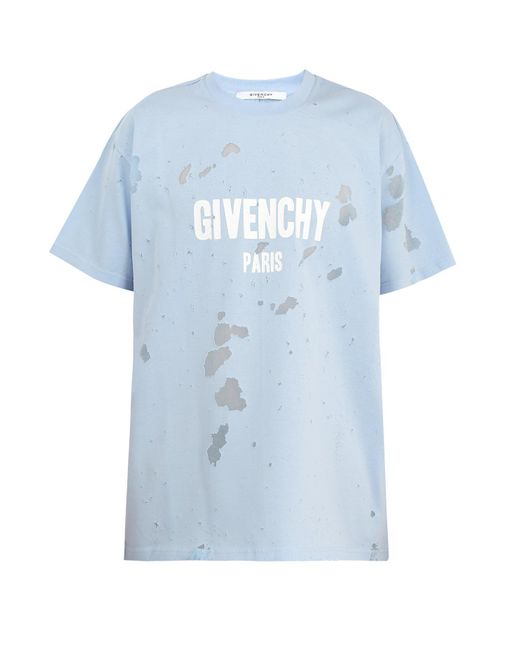 T-shirt coupe Columbian à logo Destroyed Givenchy pour homme en coloris  Bleu | Lyst