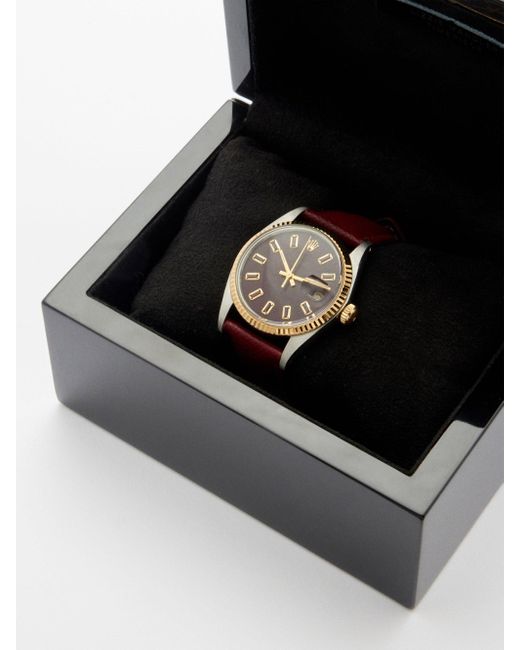 Lizzie Mandler Red Vintage Rolex Datejust 36mm Ruby & Gold Watch