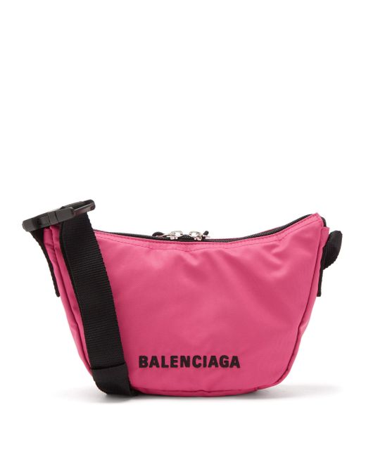 Balenciaga Wheel Sling Logo-embroidered Nylon Shoulder Bag in
