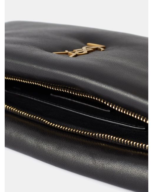 Saint Laurent Black Calypso Cassandre-plaque Leather Clutch Bag