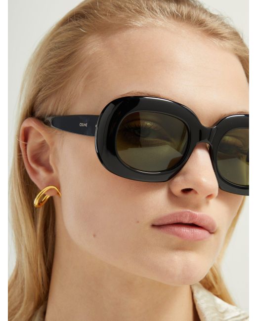 Celine oversized online round acetate sunglasses