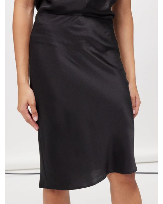 Silk slip outlet skirt black