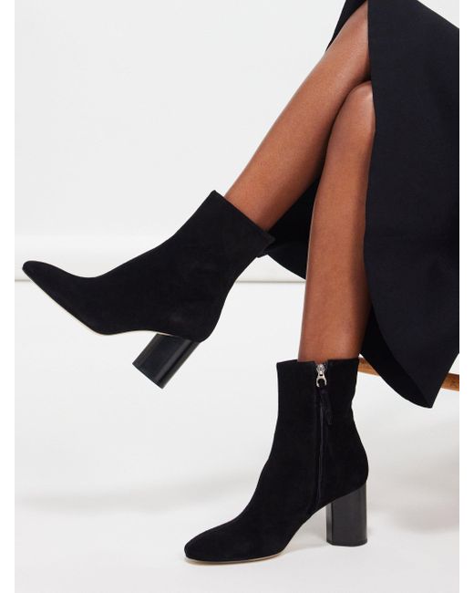 Aeyde Black Alena Suede Ankle Boots