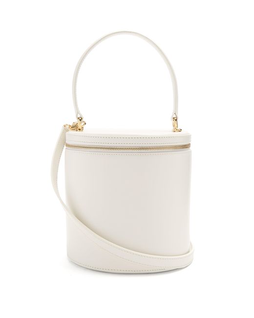 STAUD Vitti Leather Bucket Bag in White Lyst UK