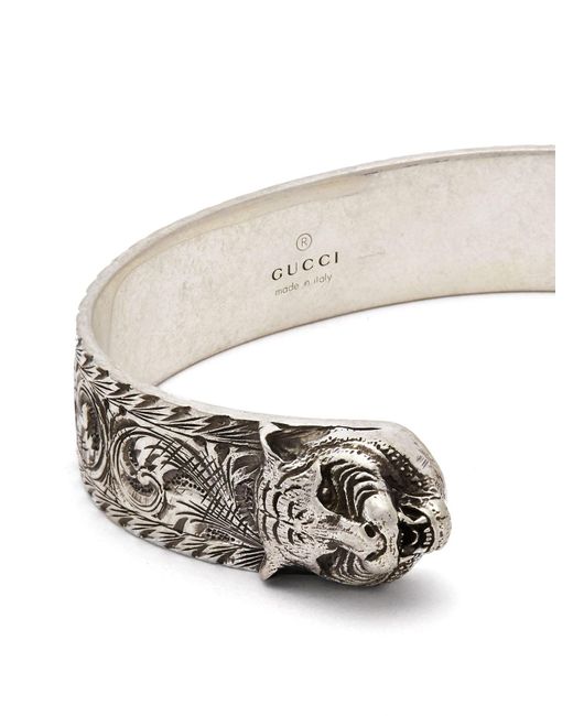 Gucci Tigerhead Sterlingsilver Cuff Bracelet in Metallic for Men Lyst
