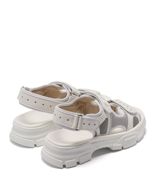 gucci white leather sandals